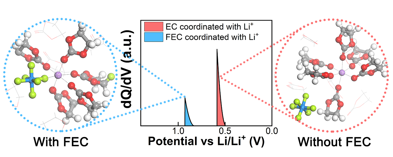 Solvation structures with FEC additives